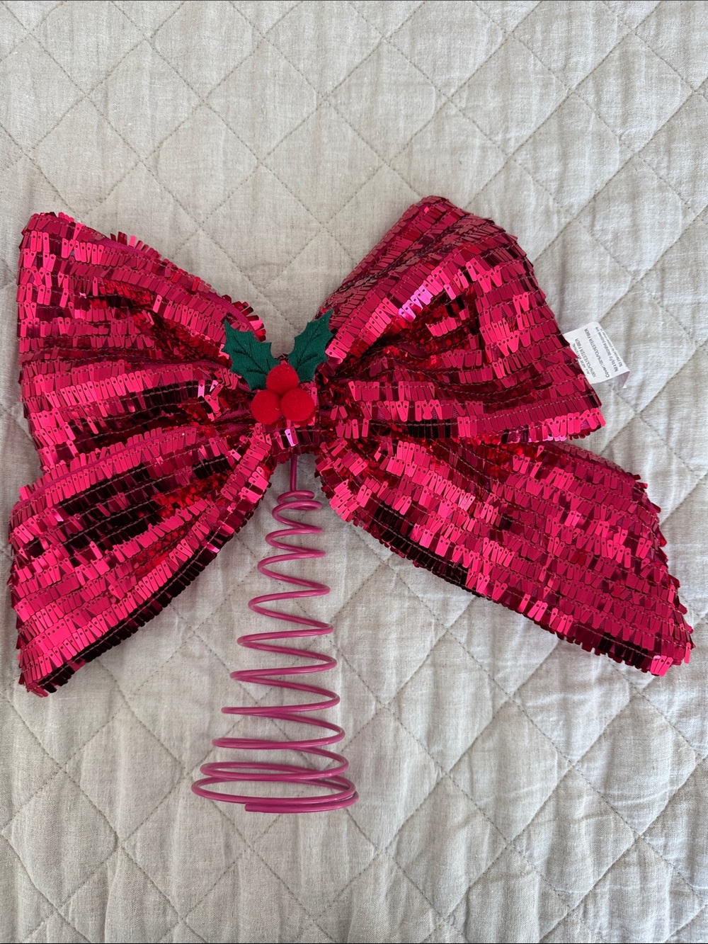 Sequin Bow Tree Topper